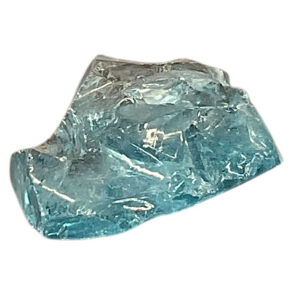 Satin Blue Translucent Art Glass Cullet Glowing Manganese Slag Glass #5GM24 - Picture 6 of 7